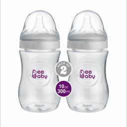 Ease Wide Neck Baby Feeding Bottle with Anti-Colic Teat (White) (Pack of 2) - 300 ml-image-44