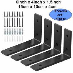 032 L Shape Shelf Wall Bracket 6inch x 4inch, Pack of 4pc Shelf Bracket-image-11
