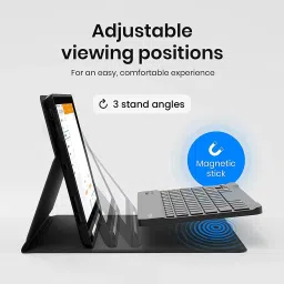 microware iPad 10.2 9th 8th 7th Generation Keyboard Case, Detachable with Pencil Holder, Bluetooth Handheld Tablet Keyboard image 5