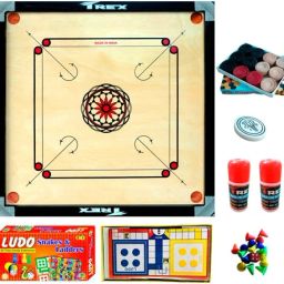 32Inch Carrom,Wooden Coins,Striker,2 Disco PowderFree Ludo,Snakes&Ladder Game 99 cm Carrom Board-picture-4