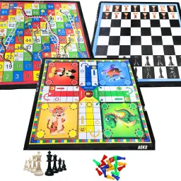 Multiple Games Set of 2 Ludo AND Chess + LUDO Snakes & Ladders Size 12x12 Inches Party & Fun Board Game-20