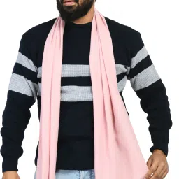 Solid Wool Blend Men Pink Scarf-image-45