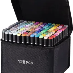 Alcohol Based Dual Head Broad and Fine Tip Marker Drawing Pen with Pouch-21