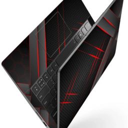 INDIA SHOPERS Full Body Laptop Skin Sticker For Laptop Size 14 to 15.6 inch - Red Line Hexagon Self Adhesive Vinyl Laptop Decal 15.6-image-67