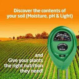 balrama Soil Tester Plant Moisture Meter Light and PH Tester for Garden Farm Lawn Plants 3-in-1 Soil Test Kit 3 in 1 Soil Moisture + Ph + Light Measurement PH Meter Pin-Type Analog Moisture Measurer image 2