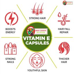 best choice nutrition Vitamin E capsule for Face Pimple Glowing Skin & hair care image 5