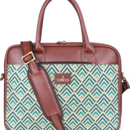 Deborah 15.6 inch Laptop Bag For Women Printed Handicraft Fabric (White) Messenger Bag-image-15