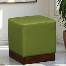 casacraft from pepperfry Seville Leatherette Pouffe In Green Colour-picture-37