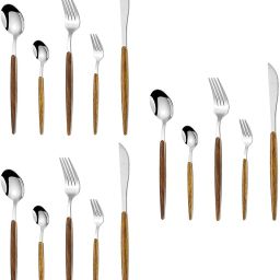 Silver Cutlery Set - 6 Forks|6 Spoons|3 Steak Knife for Home,Restaurant,Gifting Stainless Steel Cutlery Set-image-106
