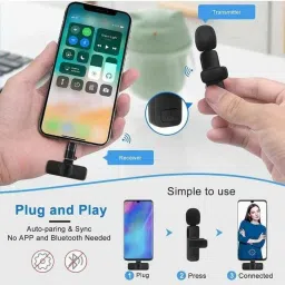 spectraimpex Microphone K8 MIC Wireless plug-komi FOR Type C Smartphones Mic and Lightning Port iOS Phone Wireless Microphone image 3