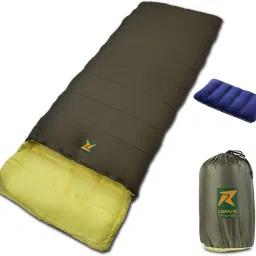 Camplite Indoor & Outdoor Temp 8°C to 20°C, 1.1Kg (Army Green & Yellow) Sleeping Bag-image-87