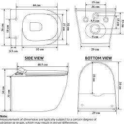 plantex Ceramic Wall Hung Commode/Western Commode for Toilet/ Commode with Soft Closing Seat - P Trap (APS-3043) Western Commode image 4