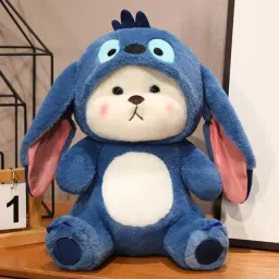 Blue Bunny Doll Teddy Bear Soft Toy Birthday Gift for Kids - 34 cm-image-5