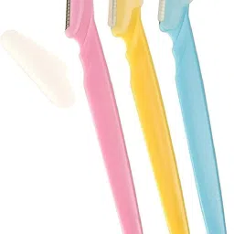 Facial Razor for Face Women and Men with Eyebrow Plucker | Eyebrow Razor | Painless Facial Hair Remover .(Pack of 3) (Multicolored)., Men & Women-23