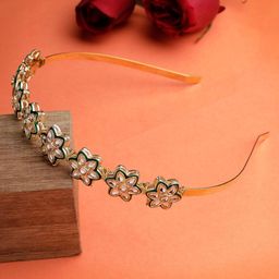 Anouk Women Gold-Plated Kundan Embellished Hairband-image-66