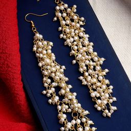 PANASH Gold-Plated Pearls Studded Classic Ear Chain-33