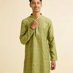 Manyavar Ethnic Motifs Embroidered Regular Thread Work Kurta With Pyjama-picture-12