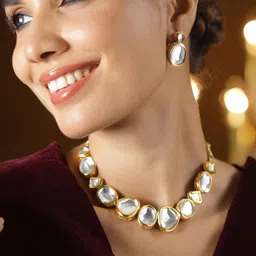 Rubans 22K Gold-Plated Kundan-Studded Jewellery Set-53