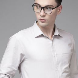 Park Avenue Men Grey Textured Slim Fit Formal Shirt-image-32