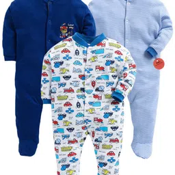 EIO Infants Pack of 3 Printed Pure Cotton Sleepsuit-44