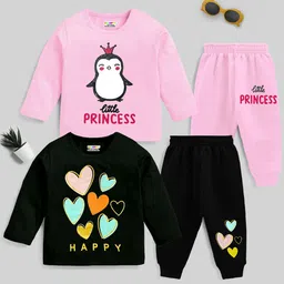 KUCHIPOO Girls Pack of 2 Graphic Printed Night suit-21