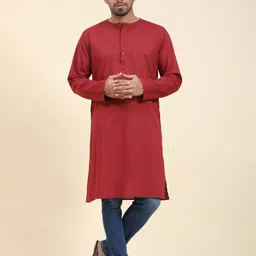 Moda Rapido Round Neck Long Sleeves Cotton Straight Kurta-picture-17