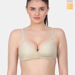 Amour Secret Yellow & Grey Bra Full Coverage Lightly Padded-18