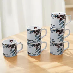 laghima jadon Botanical Printed Ceramic Glossy Cups Set of 6-picture-13
