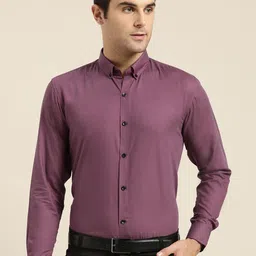 SOJANYA Men Purple Classic Regular Fit Solid Formal Shirt-image-61