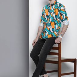 The Indian Garage Co Men Slim Fit Opaque Printed Shirt-picture-30