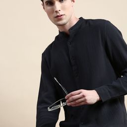 INVICTUS Band Collar Comfort Slim Fit Cotton Casual Shirt-picture-38