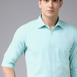 Park Avenue Men Blue & White Slim Fit Printed Formal Shirt-image-71