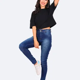 Mad Over Print Drop-Shoulder Boxy Fit Cotton Crop T-shirt-image-0