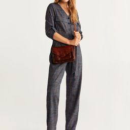 MANGO Women Charcoal Grey & Brown Checked Basic Jumpsuit-picture-26