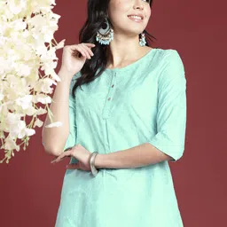 Anouk Floral Printed Gotta Patti Straight Kurta-picture-48