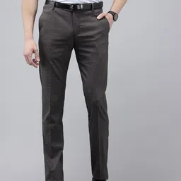 Arrow Men Original Tailored Fit Self Design Textured Formal Trousers-image-82