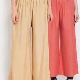TAG 7 Women Pack Of 2 Solid Straight Palazzos-image-18