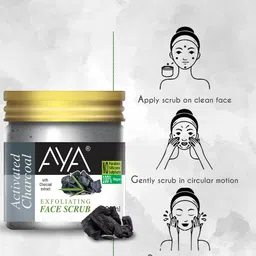 AYA Set Of 2 Activated Charcoal & Honey Exfoliating Face Scrubs - 100 ml Each image 2
