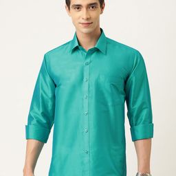 THANGAMAGAN Men Sea Green Regular Fit Solid Casual Shirt-image-80