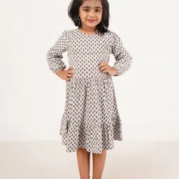 JusCubs Girls Ethnic Motifs Printed A-Line Dress-image-71