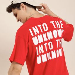 HERE&NOW Typography Printed Drop-Shoulder Sleeves T-shirt-picture-5
