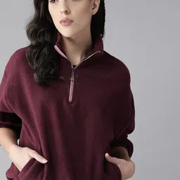 Roadster Women Burgundy Sweatshirt-picture-42