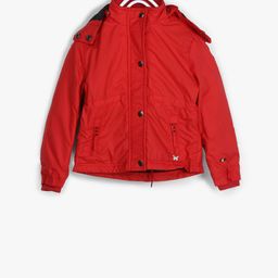 blue giraffe Red Winter Jacket-picture-0