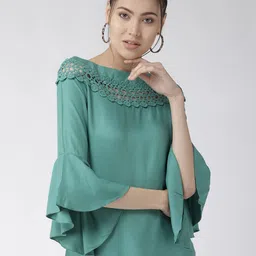 Style Quotient Women Green Solid A-Line Top-picture-49