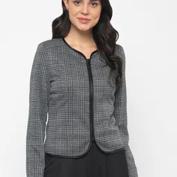 Gipsy Women Grey Checked Tailored Jacket-51
