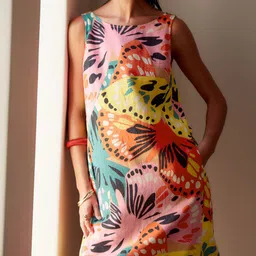 NEXT Print Linen Sheath Mini Dress-picture-33