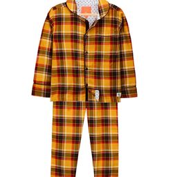 Cherry Crumble Unisex Kids Mustard Yellow & Black Checked Night Suit-picture-47