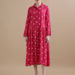 BLACK & BLAH BLAH Printed Flared Ethnic Dresses-image-89