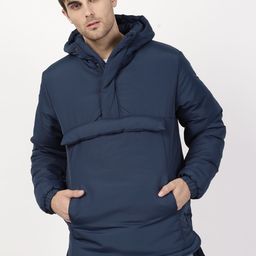ether Men Navy Blue Solid Puffer Jacket-image-96