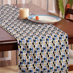 HOUZZCODE Black & Yellow Printed Rectangular Table Runner-6